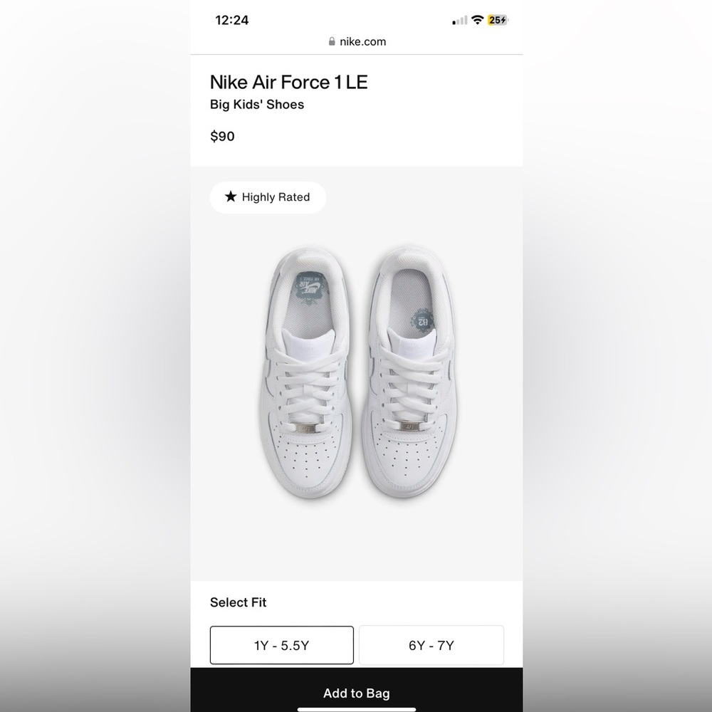 Nike Air Force 1 LE
Big Kids' Shoes
4Y